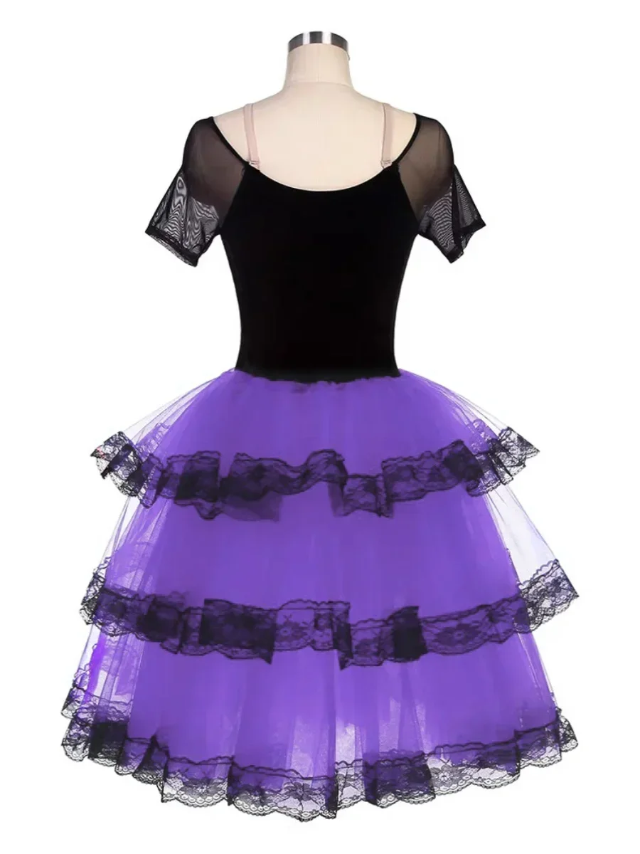 Traje de ballet Don Quijote competición infantil traje de actuación profesional vestido rojo de baile español para adultos 1 pieza