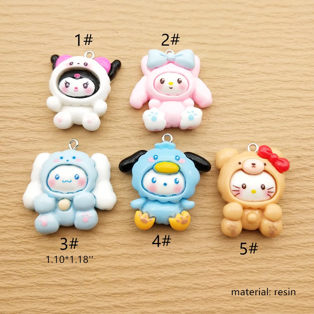 10pcs Resin Cartoon Charm for Jewelry Making Earring Necklace Bracelet Pendant Phone Diy Accessories Craft Supplies