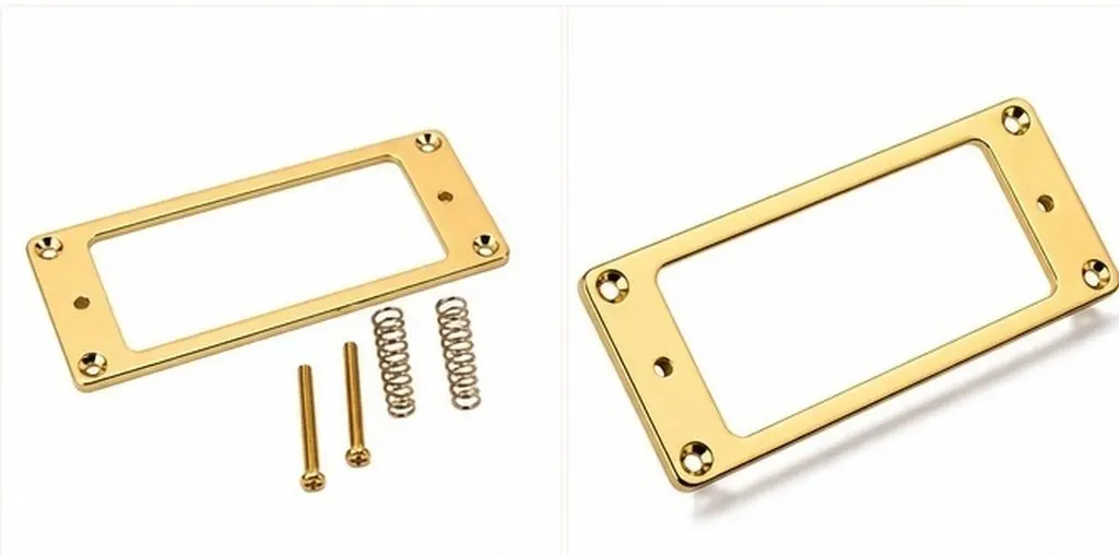 Flat Base Metal Humbucker Pickup Mounting Rings Silver Short Size 2Mm Thick Guitar Pickup Ring Mini Frame Edge Cover