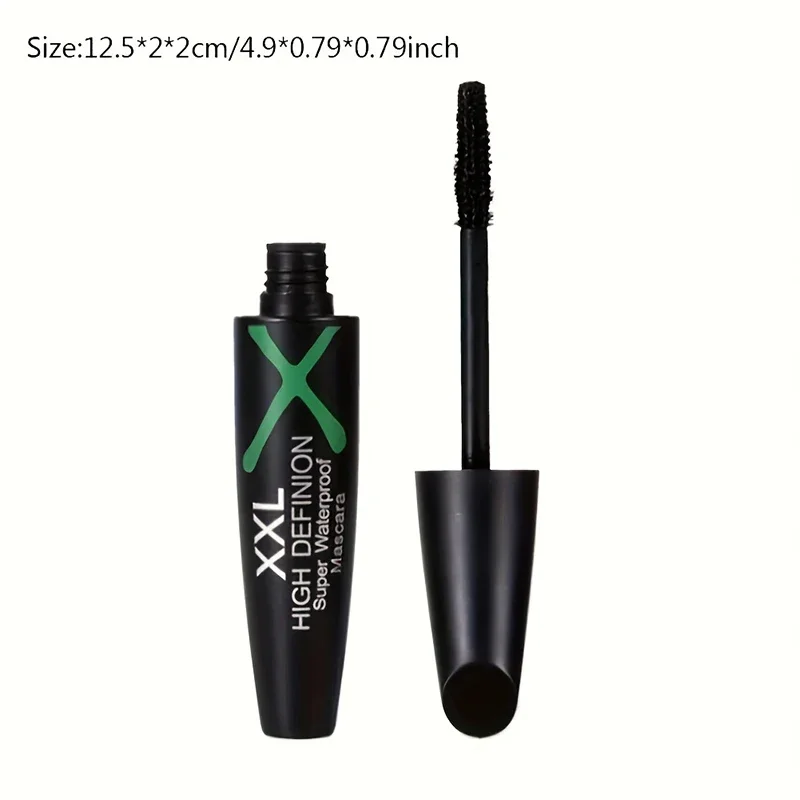 Mascara imperméable à l'eau à fourchette vert foncé, longue boucle, allongement optique, naturel, longue durée, sans bavure