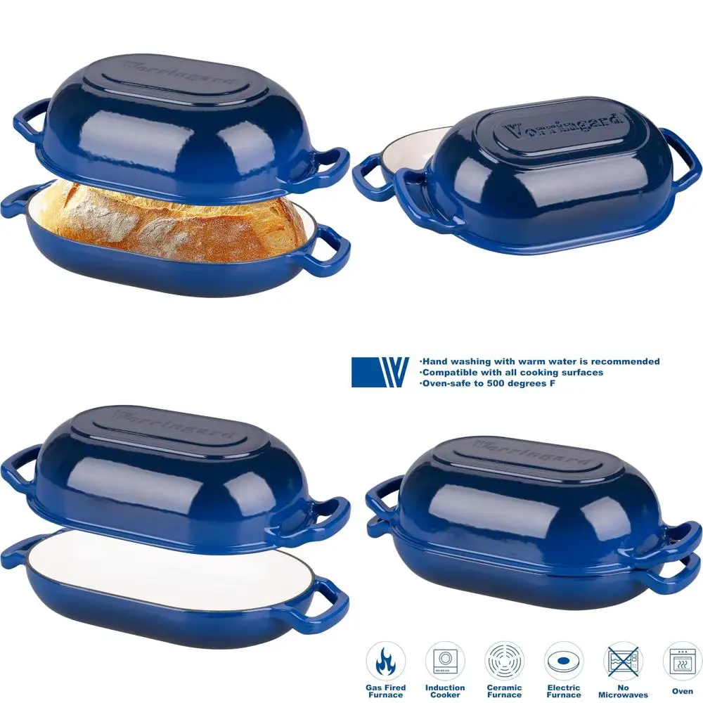 

Cast Iron Sourdough Bread Oven Dutch Oven Loaf Pan Homemade Bread Baking Meatloaf Pan with Lid
