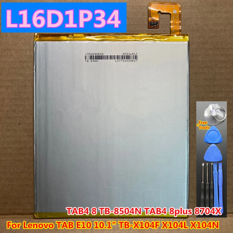 Original High Quality 4850mAh L16D1P34 Battery For Lenovo TAB E10 10.1