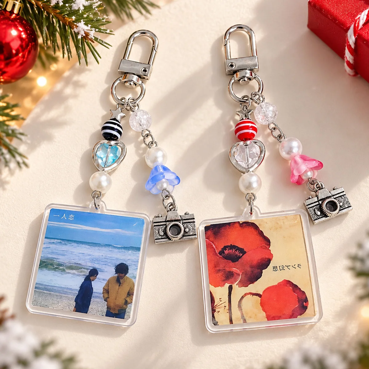 Custom 2D Flat Japanese Record Acrylic Keychain, Creative Bag & Car Pendant, Fashion Decor Accessory