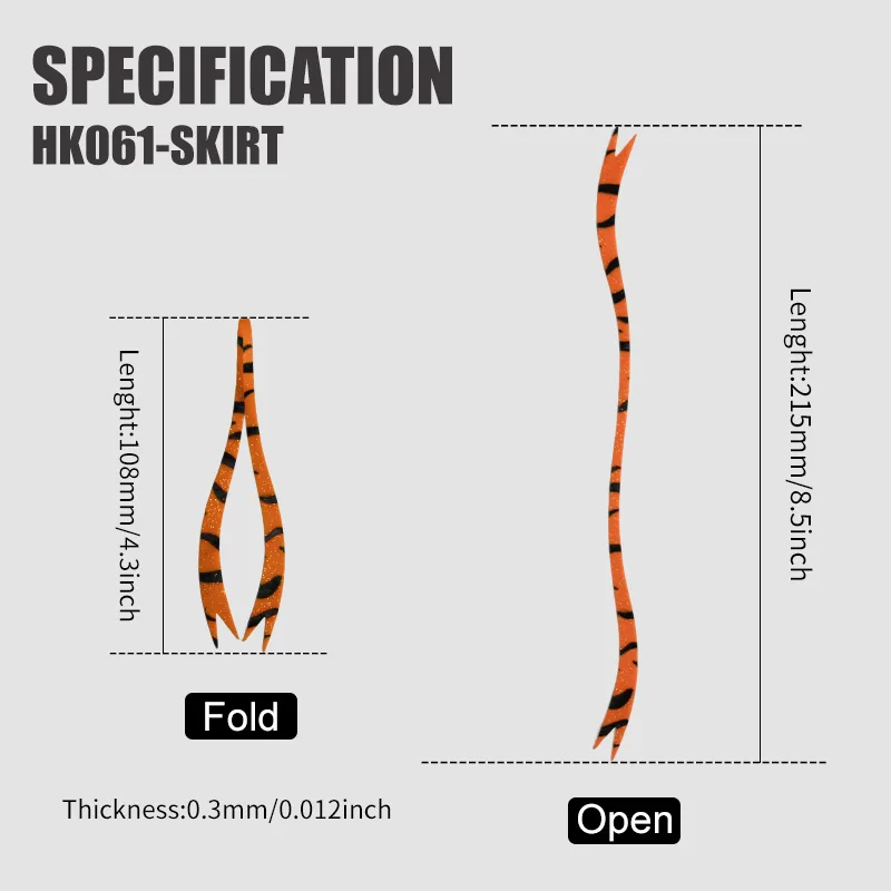 OBSESSION HK061‑SKIRT 3pcs Silicone Skirt Ties Rubber Skirt Nick Tie DIY Jig Lure Replacement Silicone Tabs Fishing Accessories view 2