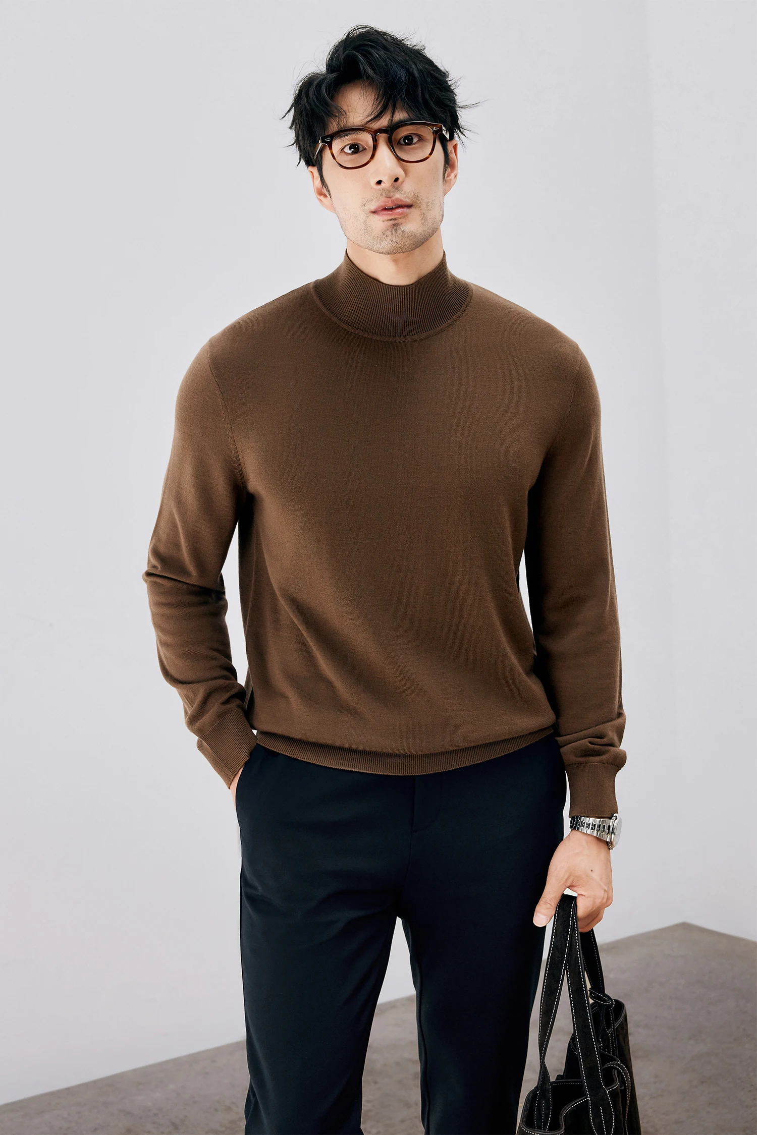 Winter business commute All-wear machine washable Merino wool thick turtleneck sweater DAZ734