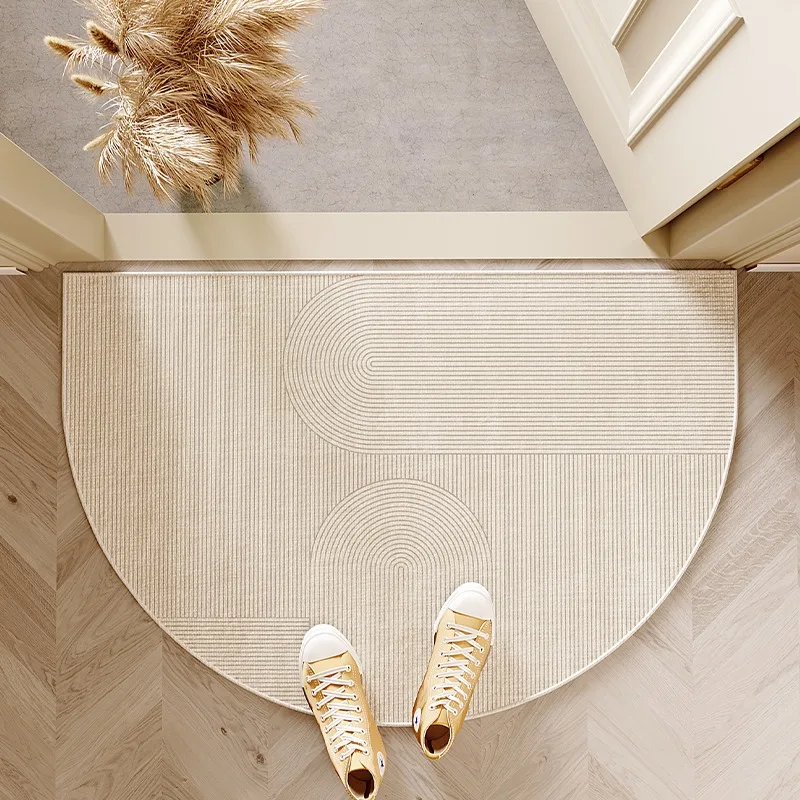 Entrance Door Mat Non-slip Wear-resistant Dirt-resistant Carpet Semi-circular Line Texture Garden Rug Outdoor Home Decor Mats