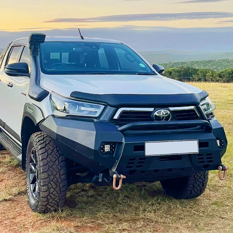 4x4 Bull Bar Guard, for Toyota Hilux Revo 2021, Steel Front Bumper with Fog Light Mount, Winch Cradle, Outback Trail Armor