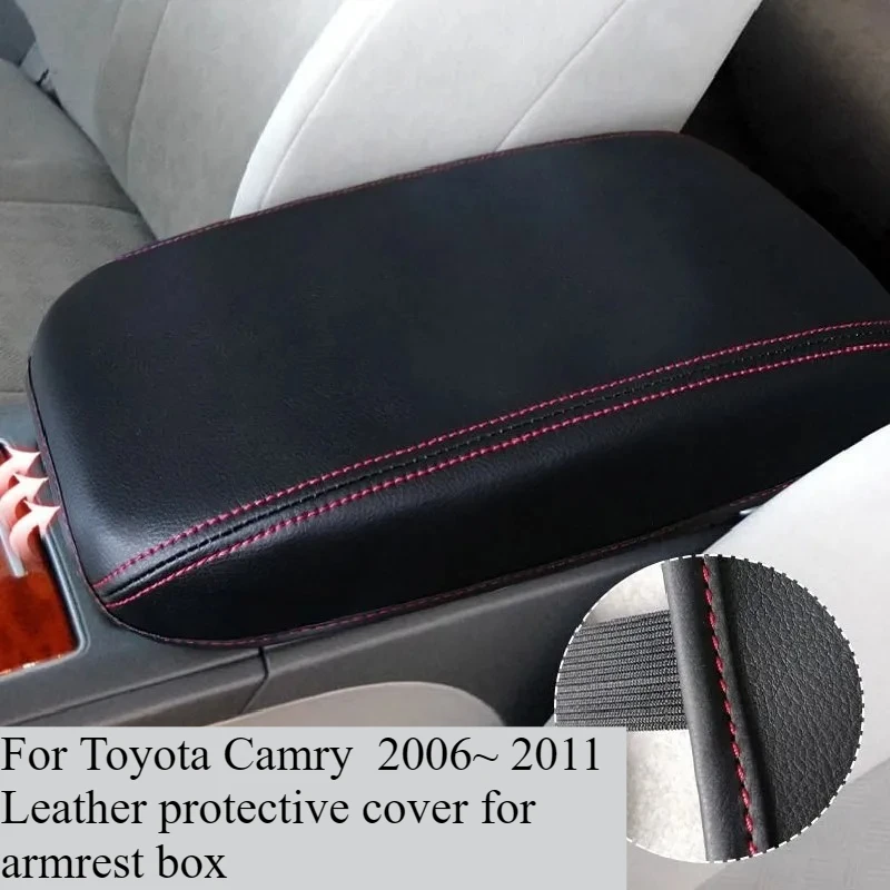 

Premium Leather Center Console Armrest Box Cover For Toyota Camry XV40 2006-2011 LHD Interior Trim Sticker Accessories