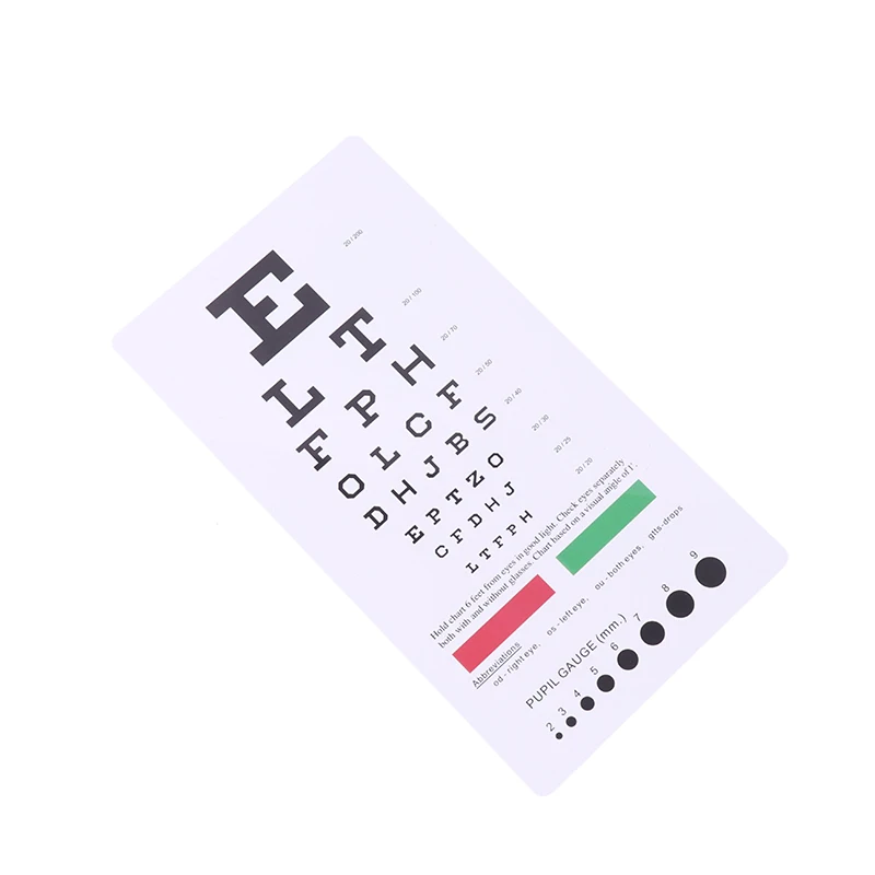 1x Standard Visual Acuity Chart Double-sided Anti-wear Plastic Eyesight Testing Examination Test Type Vision Schedule 18.5*10cm