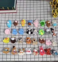 32 Pack Mini Animal Plush Toy Assortment Animals Keychain Decoration for Kids Small Stuffed Animal Bulk for Kids Carnival Prizes