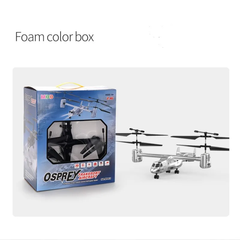 2.4GHz 3D Osprey RC Helicopter Transport Aircraft Remote Control Model Drone Very Stable Toy Ready to Fly with Gyro LED Light