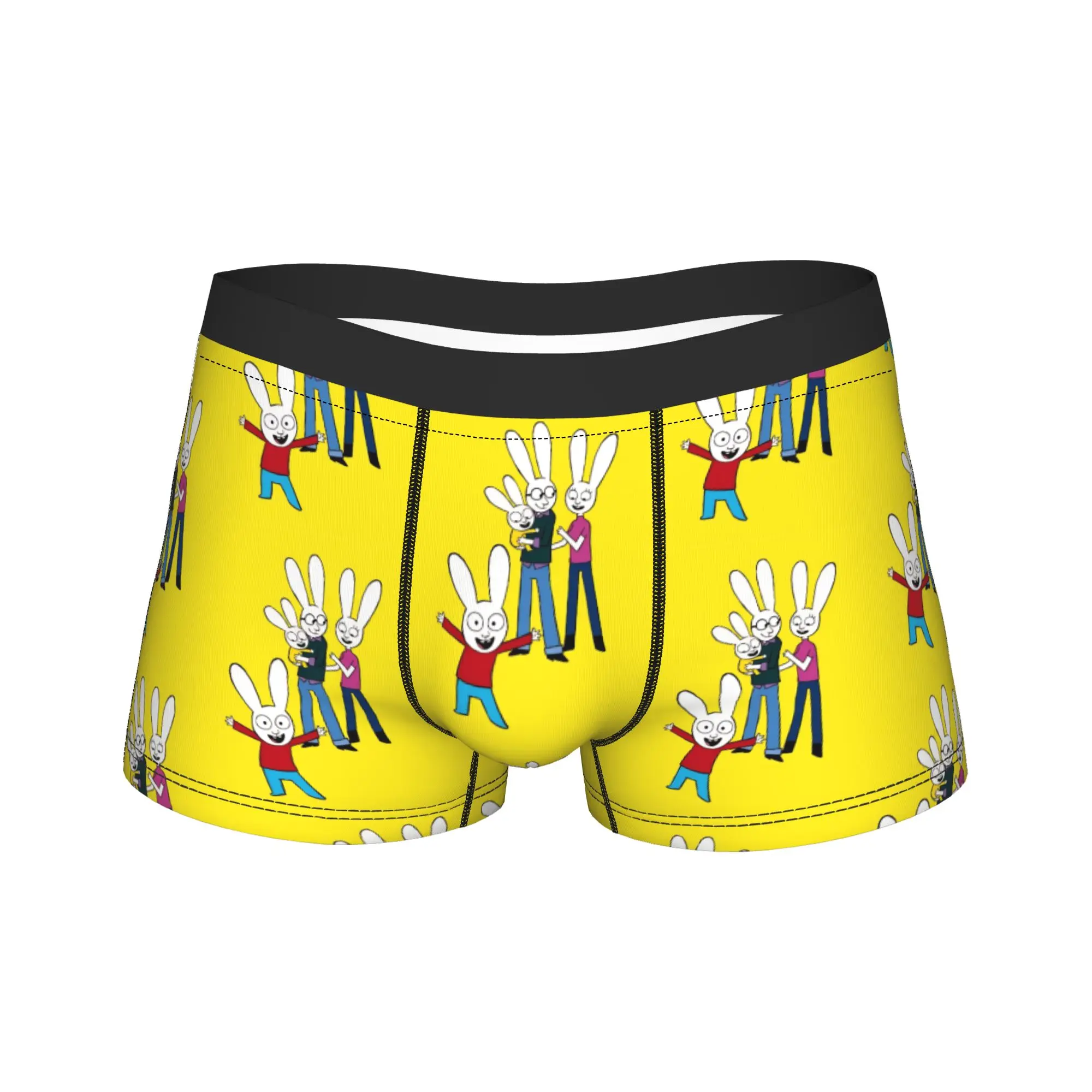 Simons Rabbit Man Underwear French Cartoon Boxer Briefs Shorts Panties Novelty Soft Underpants for Male S-XXL