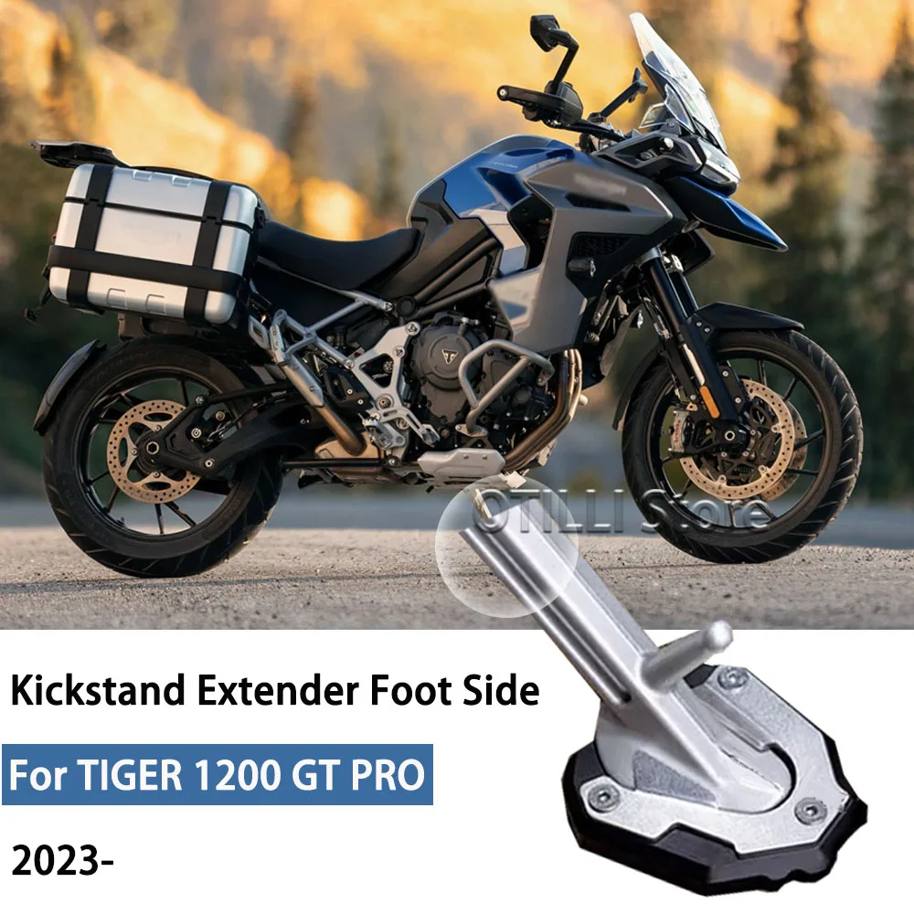 

For Tiger 1200 Gt Pro Motorcycle Kickstand Extender Foot Side Stand Pad Anti-skid Enlarged Base For TIGER 1200 GT Explorer 2023-