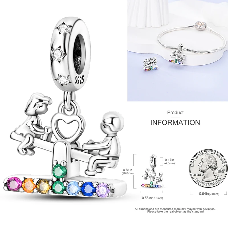 925 Sterling Silber Rosa Ballett-Mädchen Anhänger Junge Mädchen Schwestern Paare Anhänger Passend für Armband DIY Schmuck Original Mode für Frauen – Detail 11