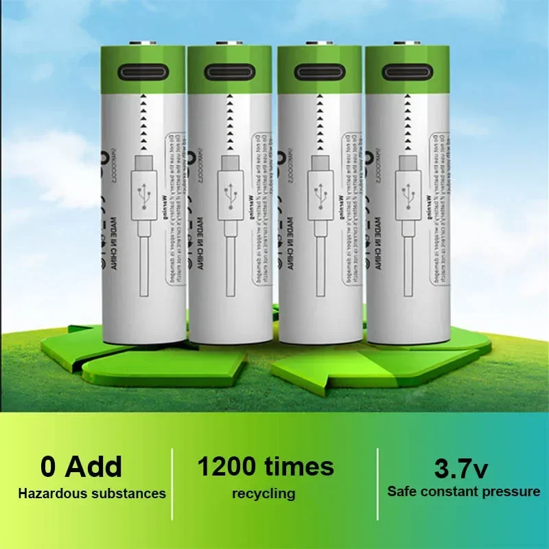 14500 rechargeable lithium battery No. 5 3.7V large capacity battery USB charging mouse flashlight shaver battery