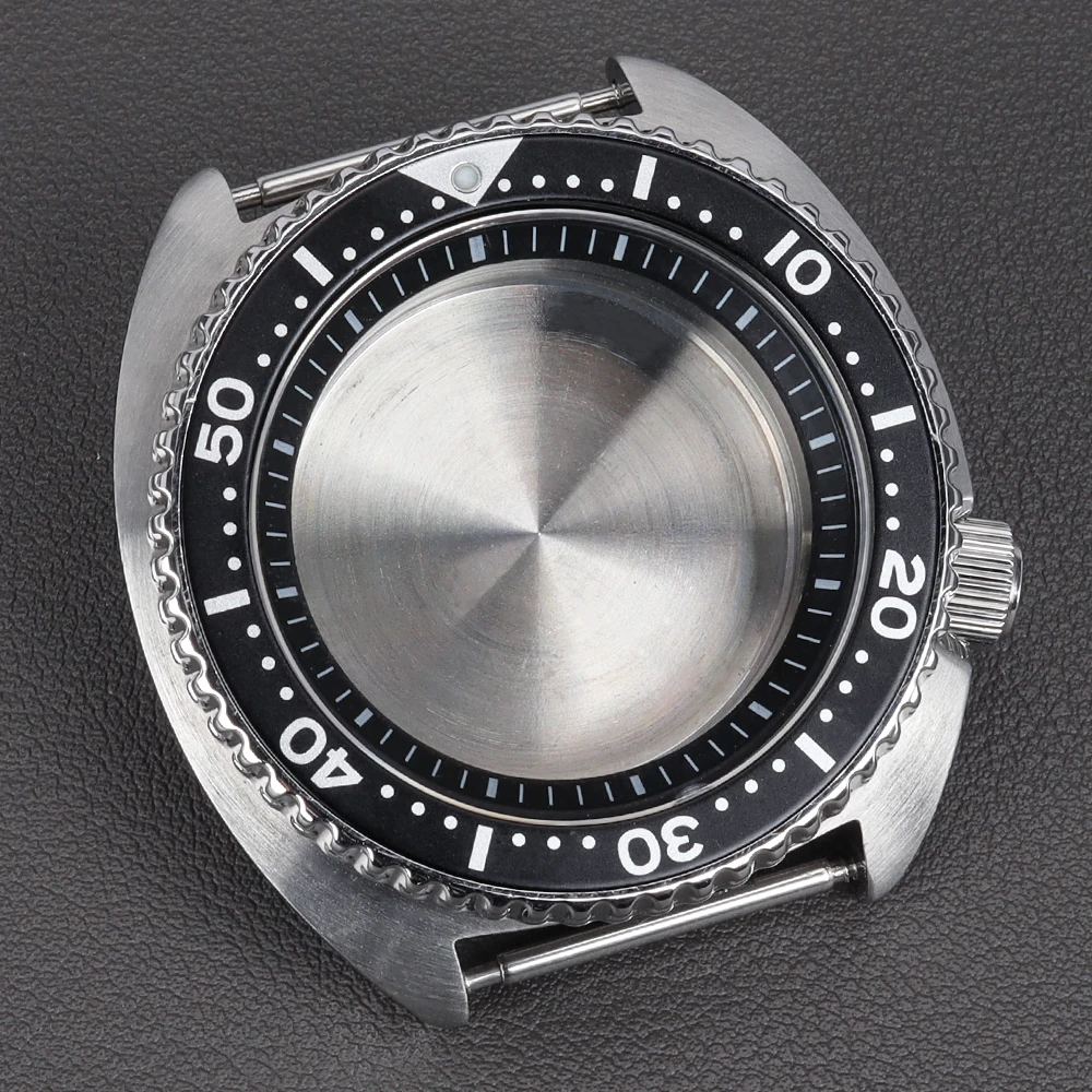45mm Men's Watch Case Sapphire Glass Waterproof For Turtle Abalone NH34 NH35 NH36 NH38 Movement 120clicks 316L Steel Diving Case