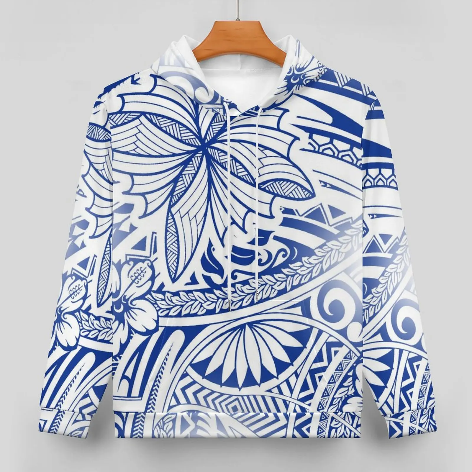 Men Lightweight Loose Sweatshirt Polynesia All over Sweatshirt Samoa Multi Floral Pattern Hooded Sweatshirt Polynesia