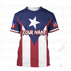 3D Top Punk Street Apparel Puerto Rico Baseball Print Men's T-shirt Unisex Short Sleeve Casual Wear Harajuku