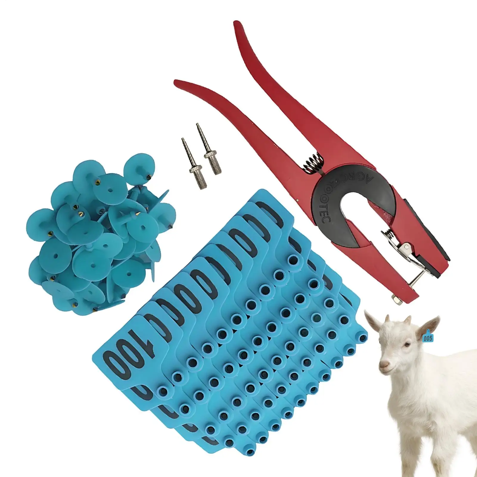 

Cattle Ear Tags Livestock Marking Labels 001-100 Numbered Ear Tags With Applicator For Wildlife Tracking Beef Cattle Breeding