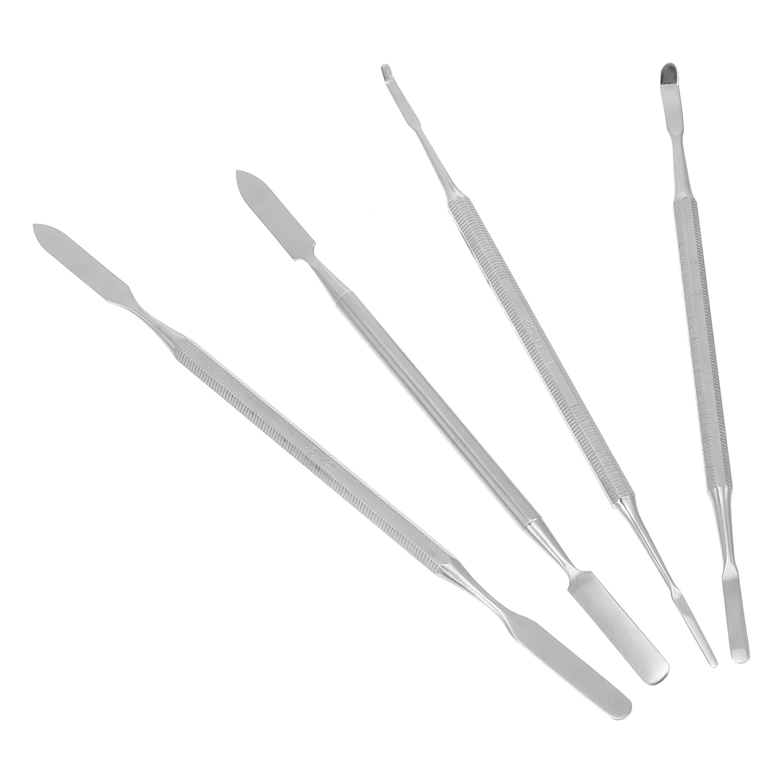 4 Pcs Palette Knife Nail Stirring Rods Makeup Tool Double-sided Mixing Manicure for Stainless Steel Sticks