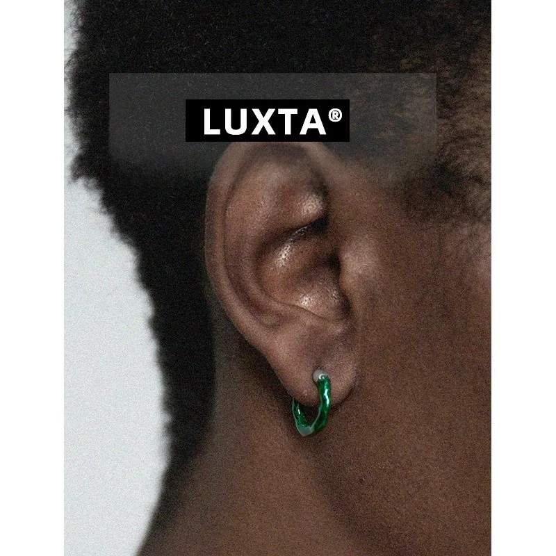 luxta-s925-スターリングシルバーグリーンイヤリングヒップホップ人格男性女性ヴィンテージトレンディブランドイヤリングファッションジュエリーアクセサリー
