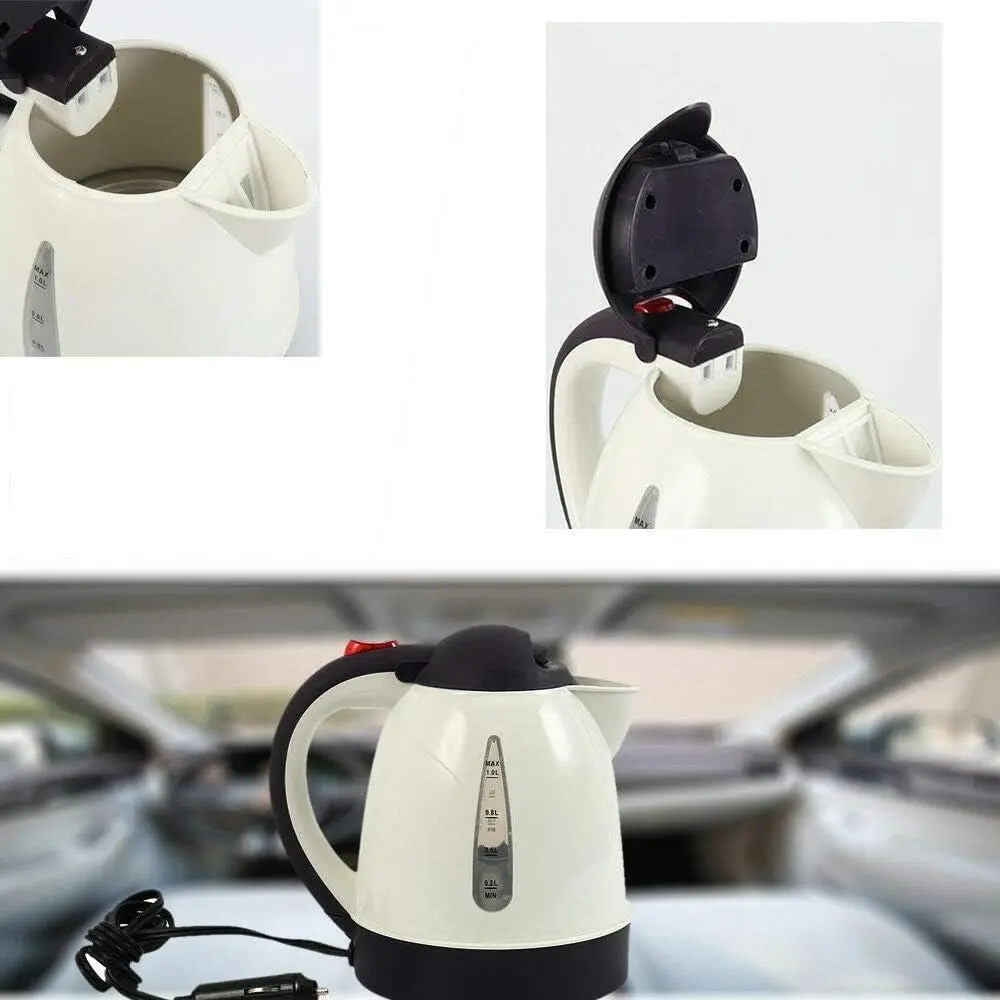 Portable Car Electric Kettle 1000ml big Capacity Portable Travel Water Boiler For vehicles with DC12V cigarette lighter sockets