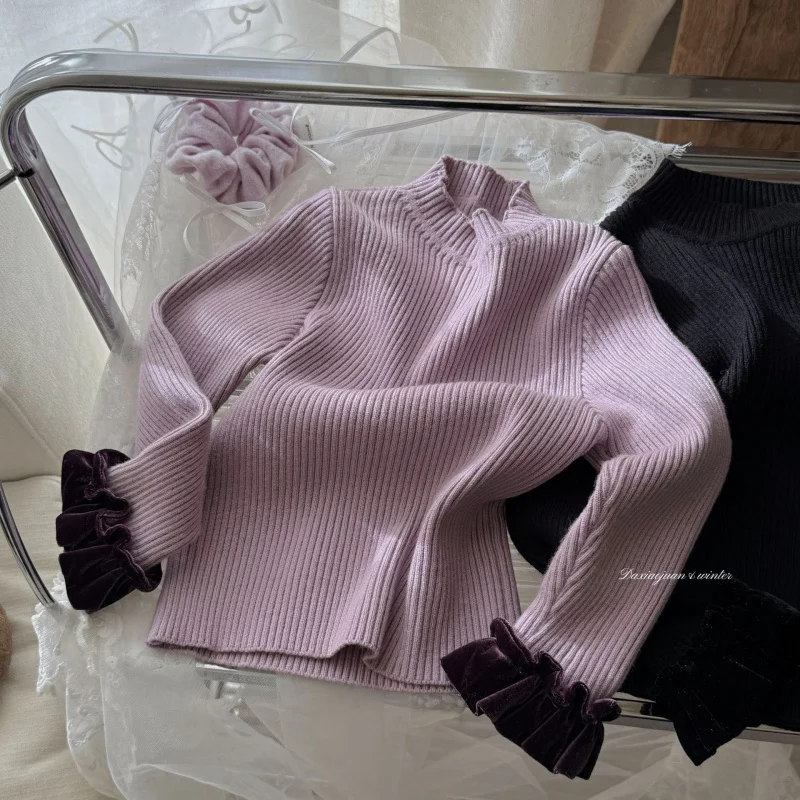 Large and Small Roll Purple Moon Star River Winter New Style Girls' Puffy Dress-410010