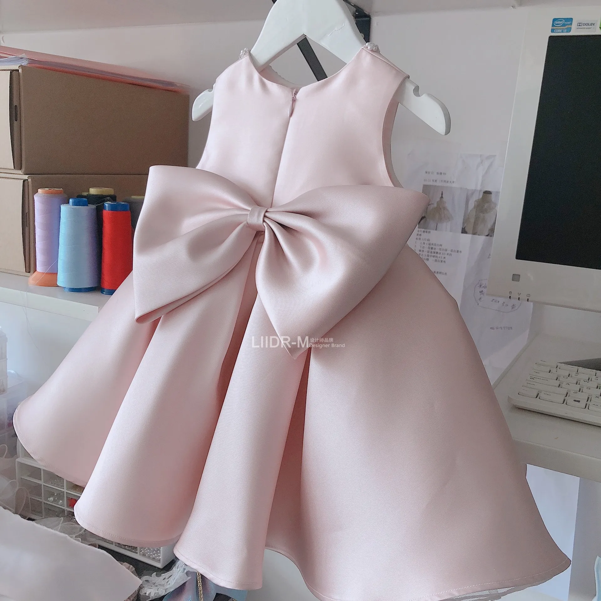 Hot Sale High Quality Spring Summer Sleeveless Bow Tutu Style Baby Girl Clothes Kids Dresses Coat Set