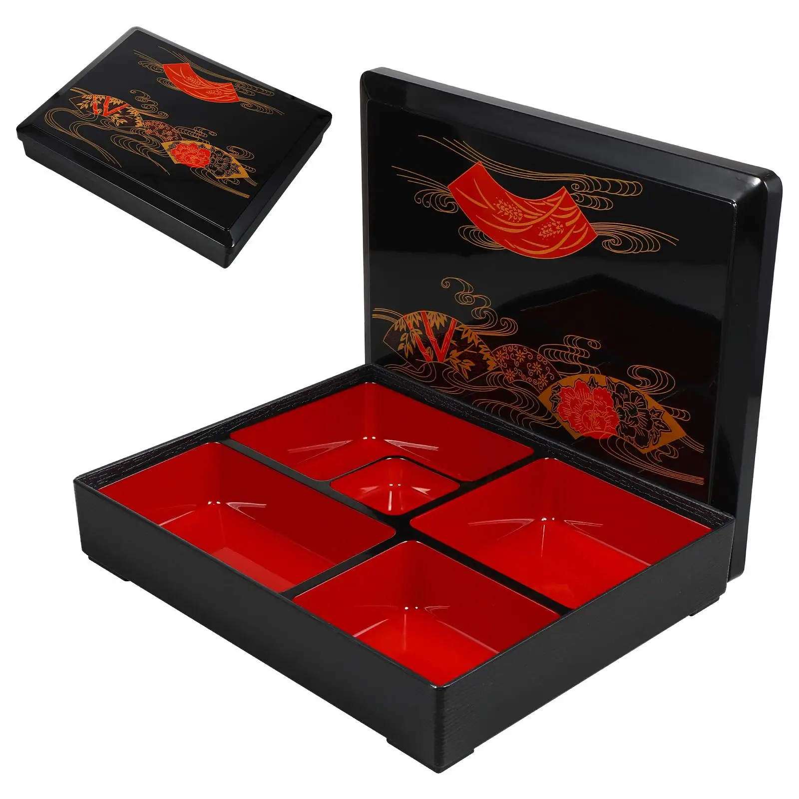 

Lunch Box 5 Grids Odorless Reusable Containers Bento Sushi Box Plastic Travel School Office Gifts