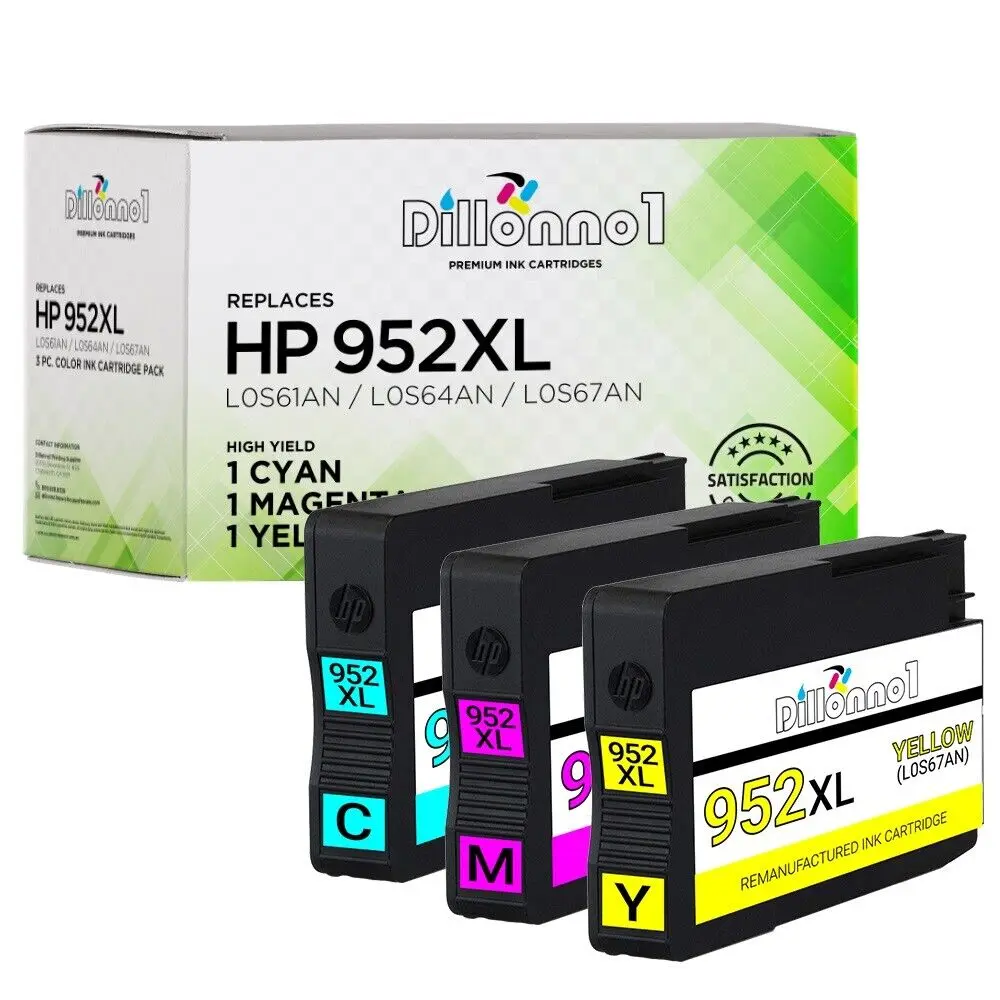 3-Pack 952XL Ink Cartridges for Officejet 7740 8702 8715 Printers