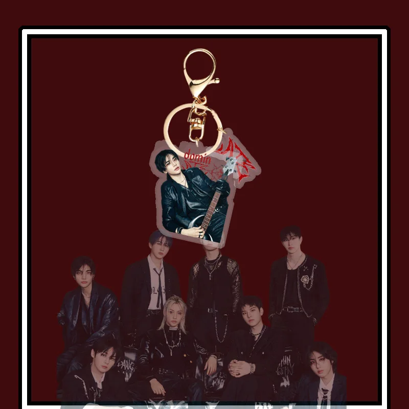 Popular Korean idol group acrylic keychain album ATE five-star pendant key Bang Chan Lee peripheral car chain bag accessories