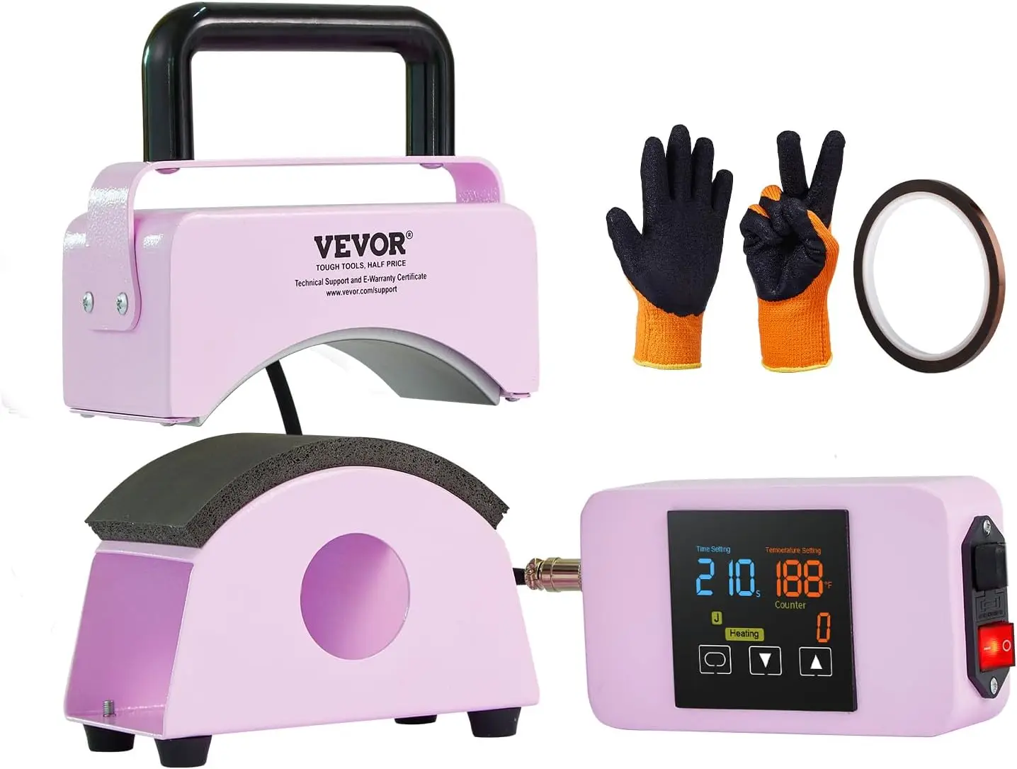 Hat Press Machine, Mini Hat Heat Press for Caps with Integrated Control Panel, Cap Heat Press Machine with 5.9x3.15 inch