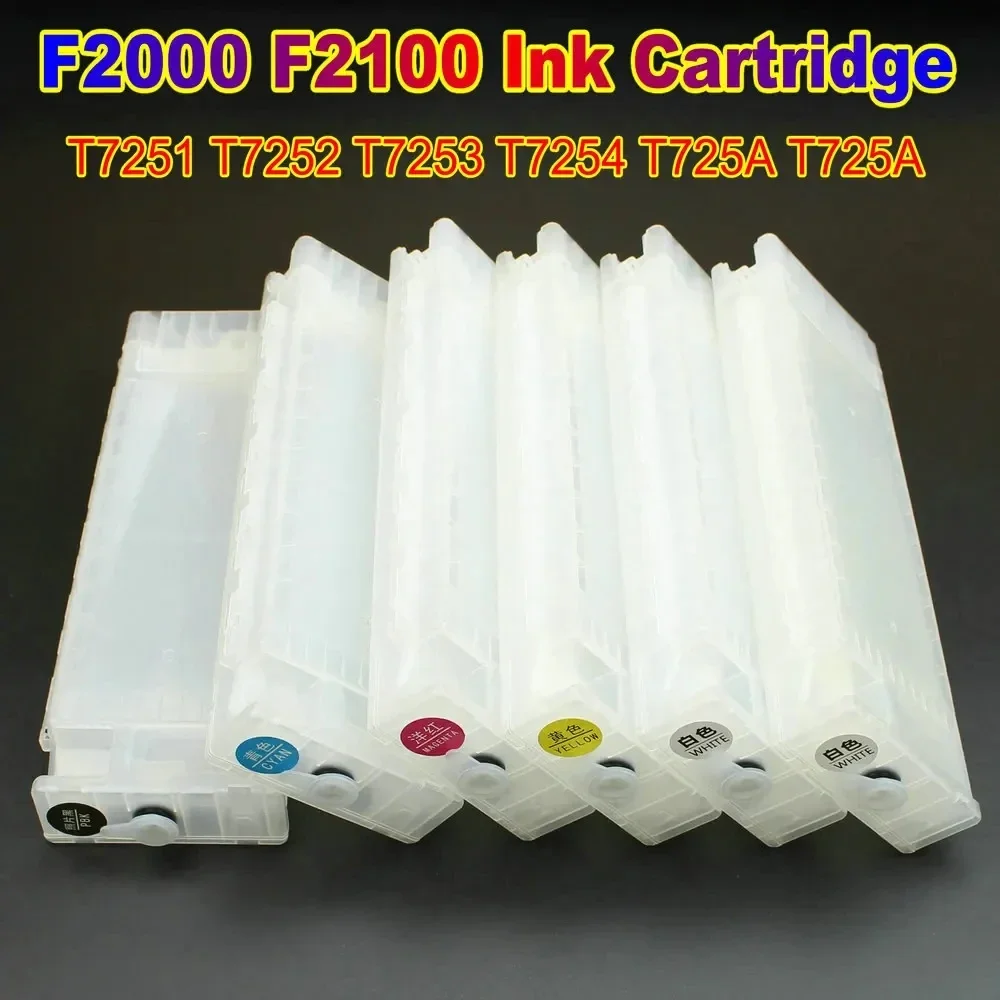 F2000 F2100 Refillable Ink Cartridge With Chip for Epson SC F2000 F2100 Ink Cartridges With Chip T7251 T7252 T7253 T7254 T725A