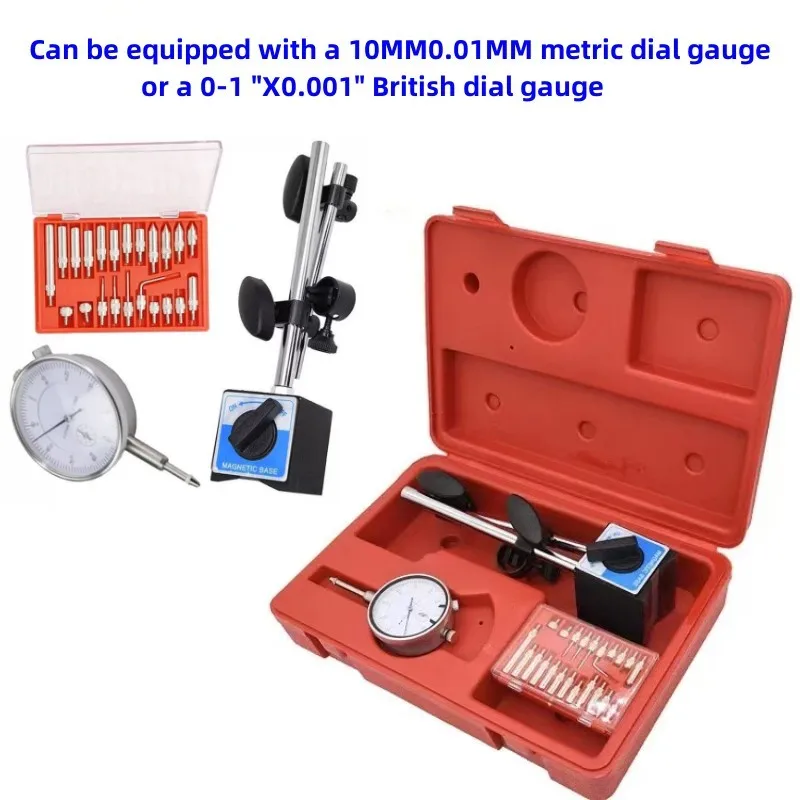 

Циферблатный индикатор с магнитным основанием 0-10 мм, тестер, манометр 0,01 мм, держатель процентного измерителя, комплект зажимных кронштейнов для точной регулировки