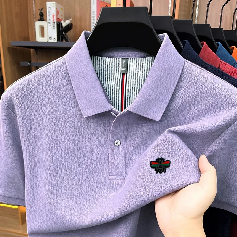 Luxury brand 100% cotton short sleeve polo shirt summer breathable comfort fashion embroidered T-shirt casual new men's clothing