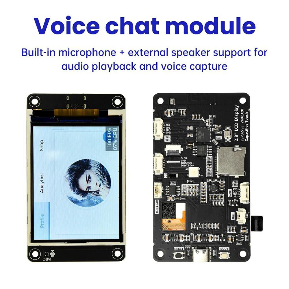 2.8 Inch ESP32-S3 AI Smart Development Board WiFi Bluetooth Intelligent Display Screen TFT Module Touch Screen Supports Xiaozhi
