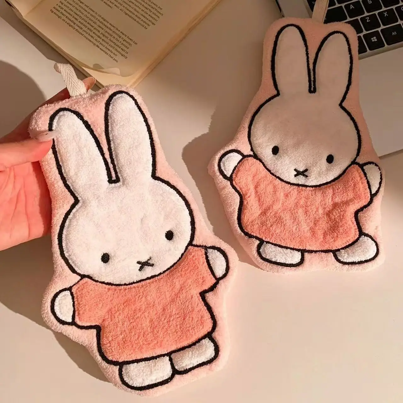 1/2 Stück Niedliches Miffy-Kaninchen Handtuch, Verdicktes Badezimmer- und Küchenhandtuch, Cartoon-Design, Miffy Markenprodukt – Detail 6
