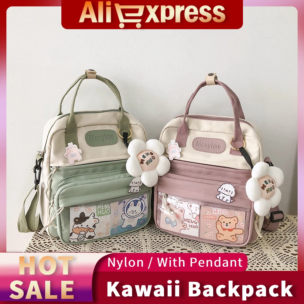 

Женский рюкзак Kawaii для девочек с булавками, школьная сумка для колледжа, 10,23x9,44x3,54 дюйма, сумка JK на молнии для подростков, подарки на открытом воздухе