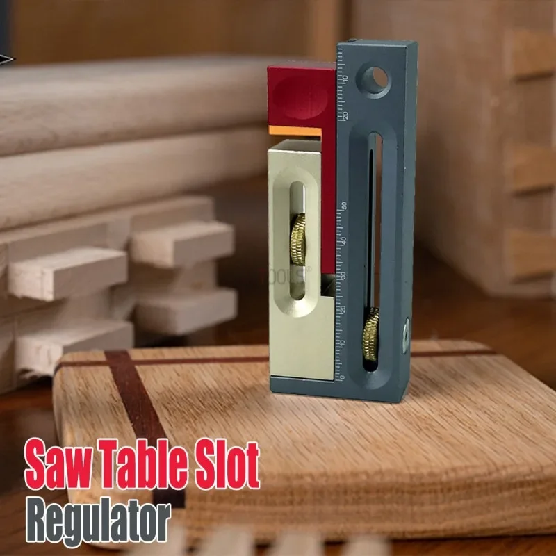 

New Saw Table Slot Regulator Aluminum Alloy Mortise Tenon Tool Movable Measuring Block 30mm Adjuster Mortise Tenon Hand Tool DIY