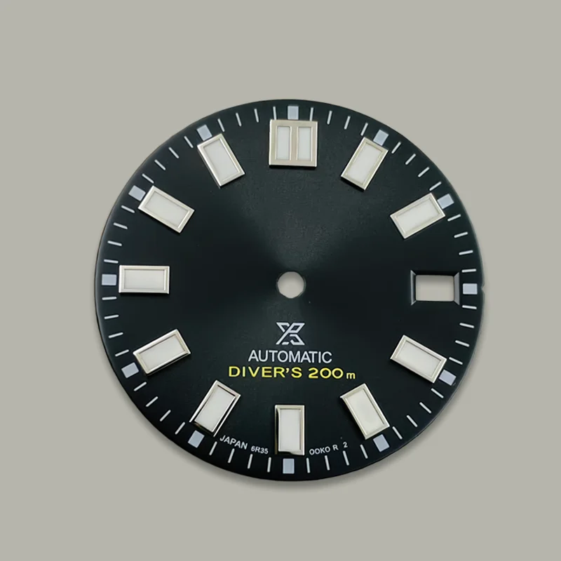 NH35 dial 28.5mm S dial green luminous single date window, suitable for NH35/NH36 movement, watch modification parts