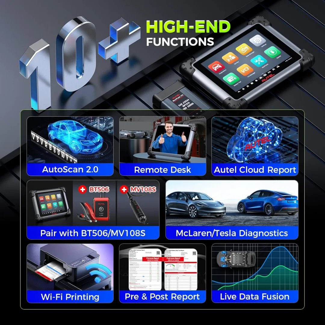 Autel Maxisys Elite II Pro Car Diagnostics Tool J2534 ECU Programming ECU Coding Motor TruSpeed CAN FD/DoIP PK MK908P Elite 2