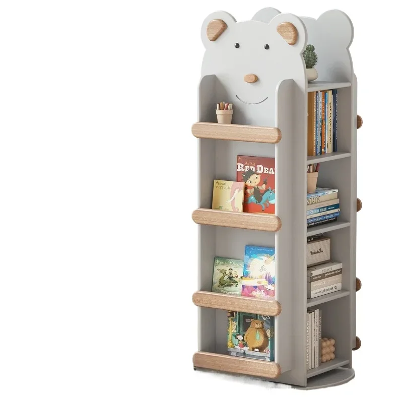 

Rotating bookshelf 360 ° bookcase, all solid wood storage picture book reading home floor storage bookshelf