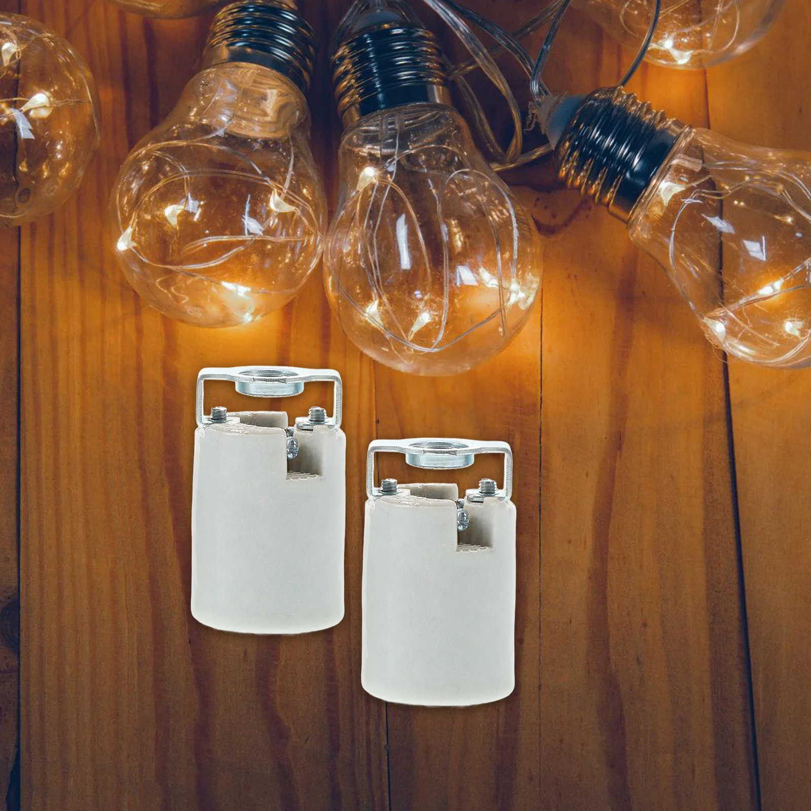 

2Pcs Ceramic E14 Screw in Lamp Holder Light Socket Porcelain Base High Temperature Resistant Ceiling Fixture Bulb Holder