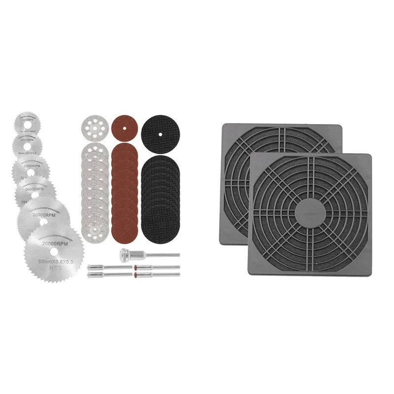 

41 шт., набор инструментов с вращающимися режущими кругами, 2 шт., пылезащитная защита вентилятора, ABS, компьютерная вентиляционная решетка, 120 мм, фильтр вентилятора-ABQU