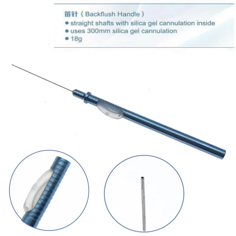 

Aspiration Needle Straight silicagel cannulation inside Backflush handle Flushing needle pet surgical instruments