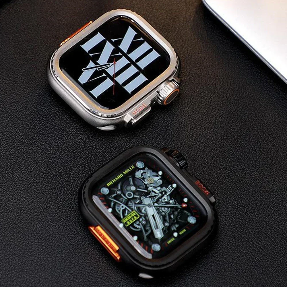Aluminum Alloy Case for Apple Watch Ultra 3/2 49mm 45mm 44mm Screen Protector Rugged Bumper Cover for Iwatch Series 9 8 7 se 6 5