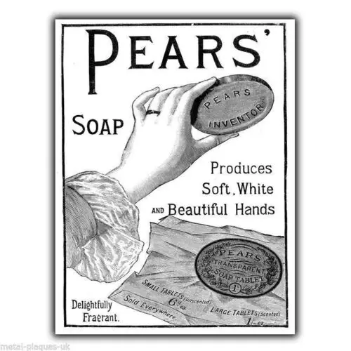 PEARS SOAP 1910 Vintage Retro Old Advert METAL WALL SIGN PLAQUE poster print-Aluminum
