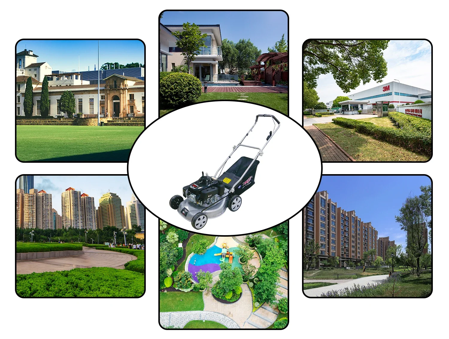 Handschub-Rasenmäher, 18-Zoll-Rasenmäher mit Benzinmotor, angetrieben durch den HONDA GXV160-Motor