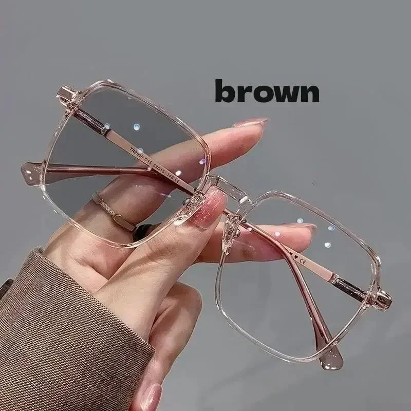 Photochromic Anti Radiation Glasses for Women Men Sunglasses Eyeglasses Square Frames Shade Computer Anti Blue Light Eyewear 3
