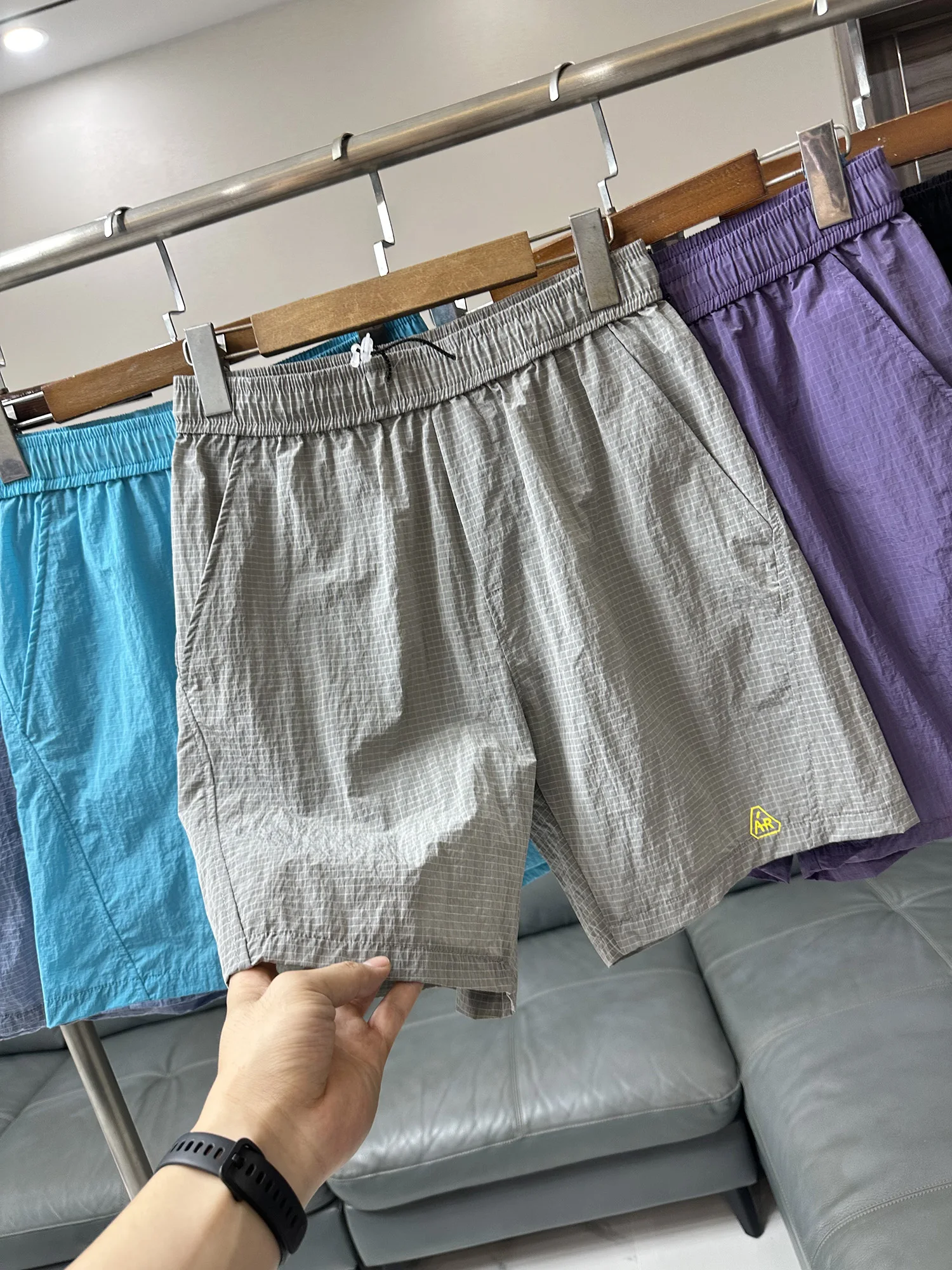 Quick Dry Sports Men's Shorts Casual Breathable Nylon Plaid Texture Summer Resistant to Wear And Water Urban Commuting Daily